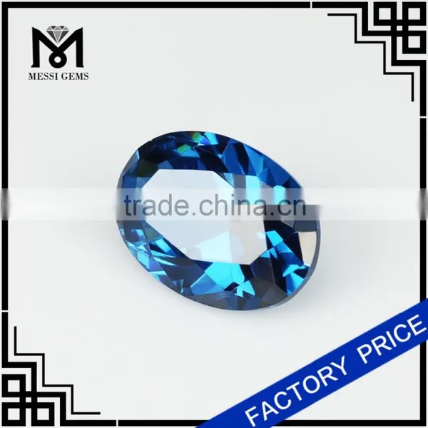 Messi Gems Hotsale Product Oval 10 x 14 120# Blue Synthetic Spinel photo-5
