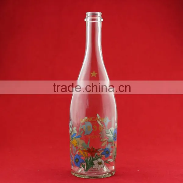 Good Quality Printing Flower Bottles Fancy Wildesd Turkeyleg Bottles 700ml Empty Liqueur Bottles photo-2