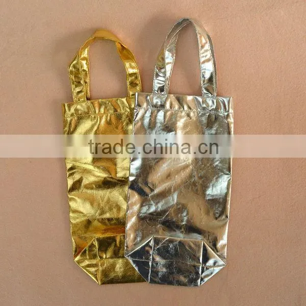 Foil / Metallic Laminated Drawstring Favor Pouches With Handle photo-4