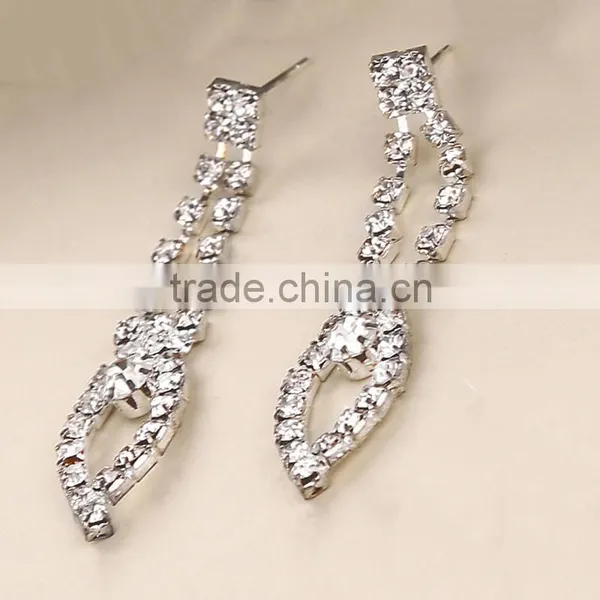 High Quality Fashion Model Elegant Bride Jewelry Set Big Statement Necklace Earring photo-4