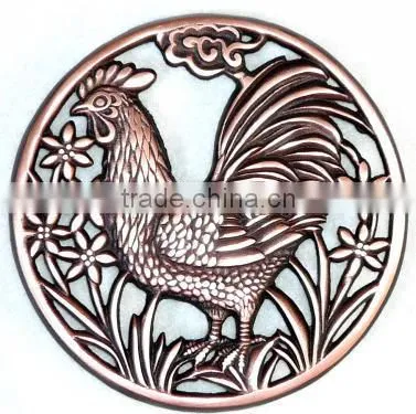 Copper Chicken Shape Cast Iron Trivets