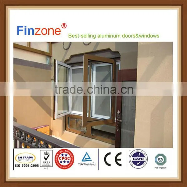 Popular crazy selling thermal break fixed window with grills