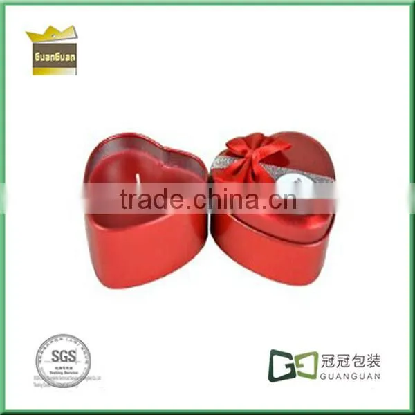 Red Heart Shaped Manufacturer Round Candle Tin Box