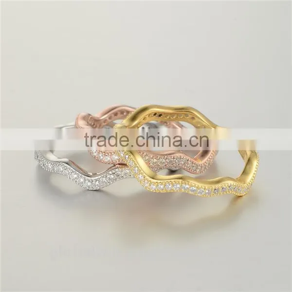 Fashion Jewelry Silver 925 Handmade Gold Plated Ring With Clear Zircon photo-3