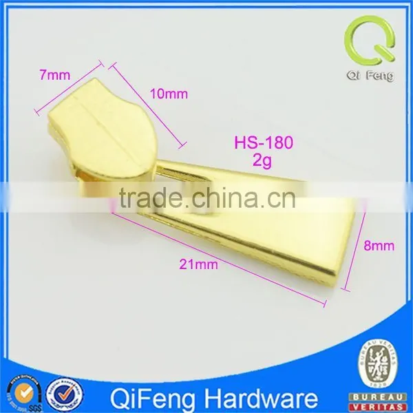 HS-180 Gold Zipper Puller Custom Metal Bag Part Gold Simple Design photo-3