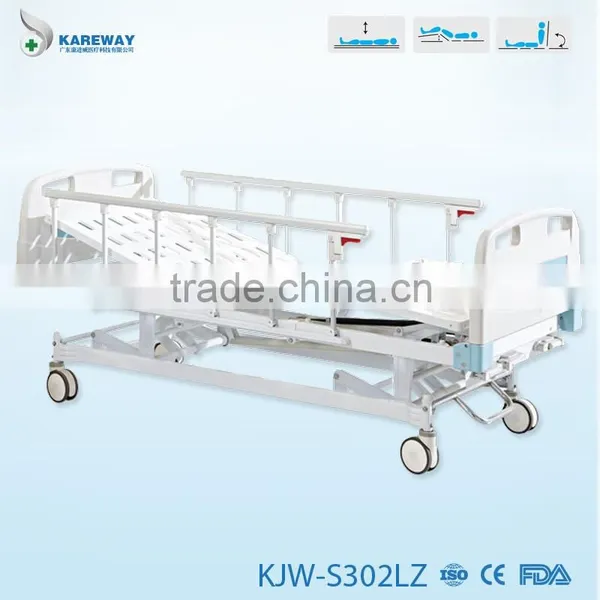 Central Locking Castors Modern Manual 3 Function Shake Hospital Bed in Pakistan photo-2