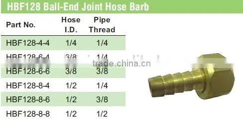 Ball-End Joint Hose Barb,Pipe Fitting,Brass Fitting,Pipe Valve photo-2