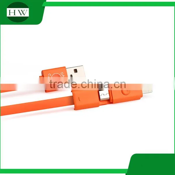 Universal 360 Degree Rotation Rotating Double Plug Multiple Choice Fast for Two Charger 2 in 1 Usb Data Cable for Iphone Android photo-6