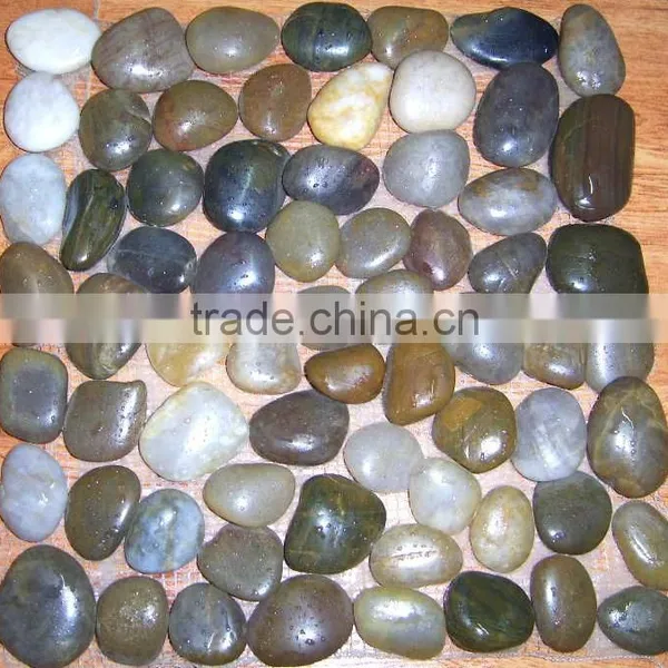 Natural Mixed Color Flat Pebble Stone photo-2