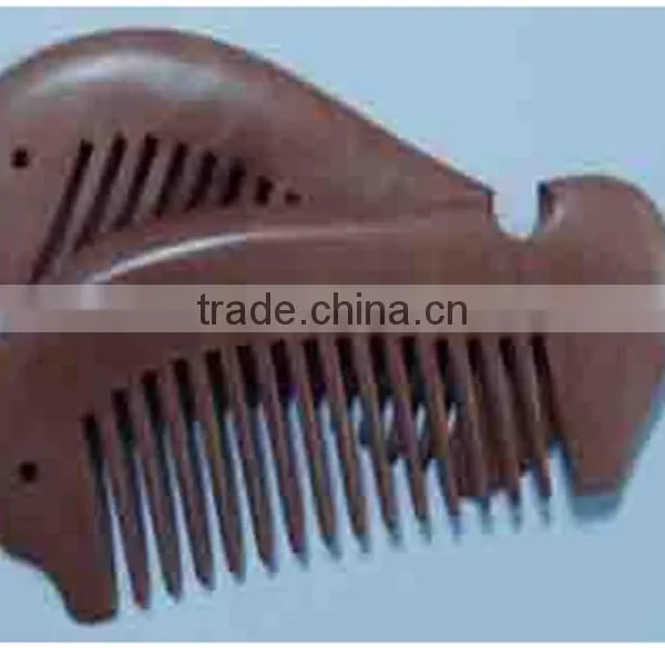 Fine-tooth With Anti-static for Detangling Curly Sea Horse Hair and Beard Comb Pocket Wood Comb photo-2