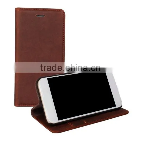 Luxury Retro Genuine Cow Leather Wallet Mobile Phone Case With Card Slot For IPhone 6 6Plus photo-4