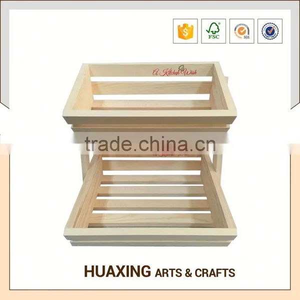 Modern Style Wood Slice Wooden Fruit Basket photo-6