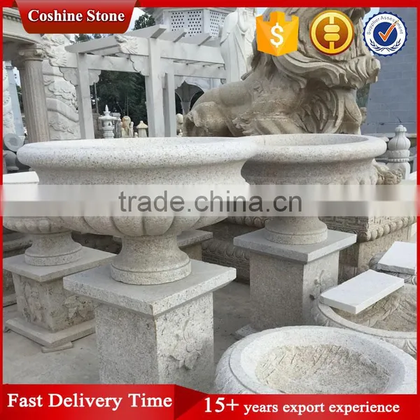 Natural Yellow Granite Flower Pot For Garden Decoration photo-4