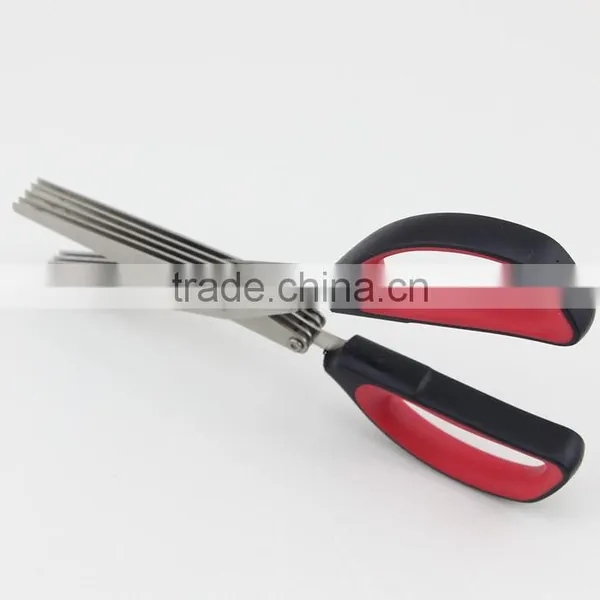 Red And Black Soft Handle Five Blades Scissors Kitchen Shears Best For Kitchen Garden photo-6