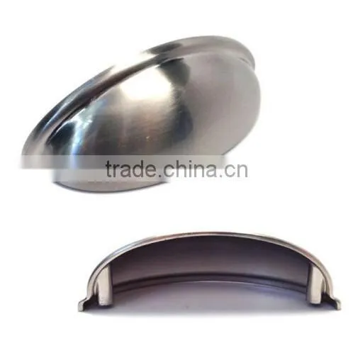 Satin Zinc Alloy Cabinet Drawer Pull Handle Shell Style Handle Cup Handle photo-2