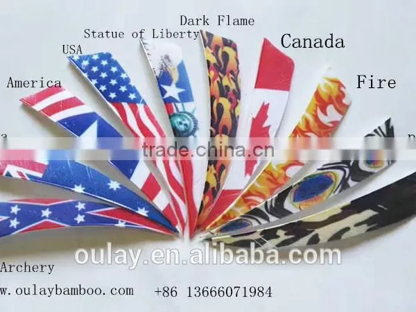 500PCS 3~5inch Customized Country Flags Arrow Vanes Fletchings For DIY Arrows
