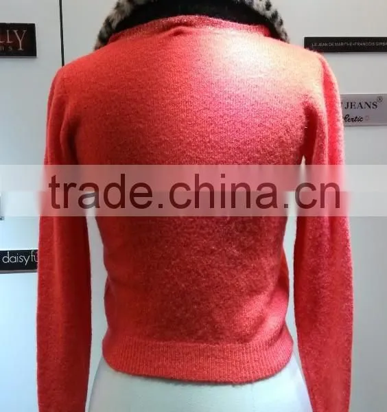 2014 Ladies Knitted Sweater,cardigan With Mohair photo-3