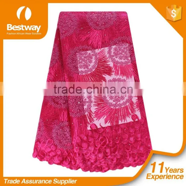 New Design Hot Selling French Net Lace Fancy Beautiful Embroidered Dress French Lace With Stones FL0243 photo-6