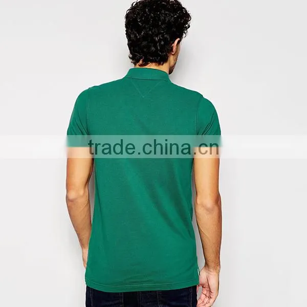 100% Cotton Green Solid Color Men Polo Shirt PS0110A photo-2