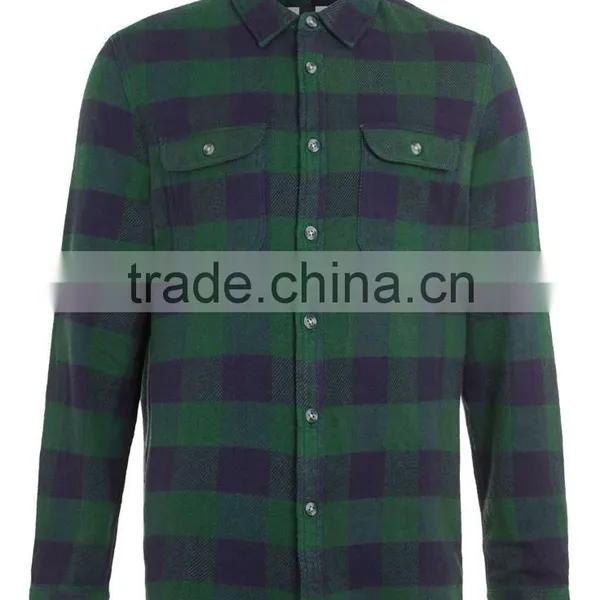 Mens Flannel Plaid Shirt Casual Dress 100%cotton Shirts photo-2