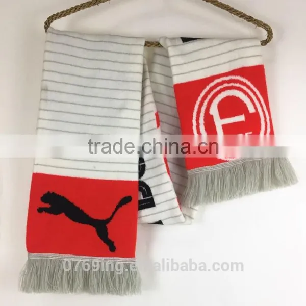 Football Culb Knitting Scarf Sports Logo Knitted Scarf Patterns