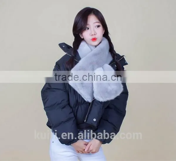 2016 New Style Fox Scarves Warm Plush Scarf Women Pareo Thicken Solid Fur Collar Rabbit's Hair Scarf photo-2