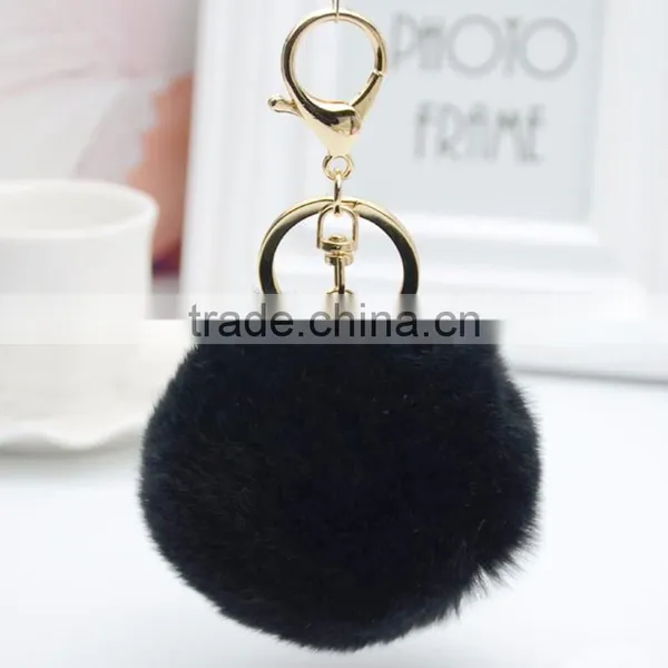 Myfur Genuine Rabbit Fur Ball Fur Decoration Colorful Customized Real Pom Rabbit Fur Fluffy Ball Keychain photo-2