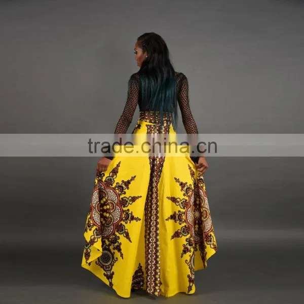 Walson 2017 New Trend Floral African Print Party Wear Bubble Women Long Skirt With Kurti photo-5