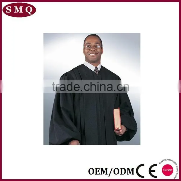 Church Supply Cotton Polyester Black Church Pulpit Robe photo-4