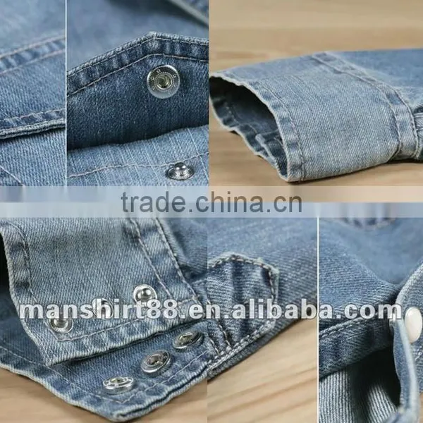 Trendy Style Long Sleeve Brand Denim Shirts for Men photo-2