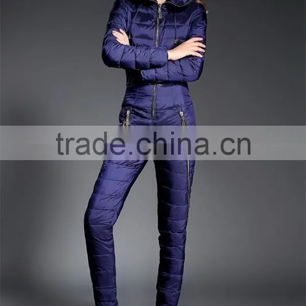 One Piece Down Jumpsuits for Lady Snow Wear Women's Down Coats Slim Bodysuit photo-5