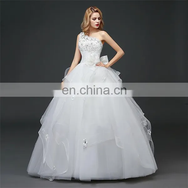 HS1631 2017 China Sexy Real Photos One Shoulder Wedding Bridal Dress Vestidos photo-2