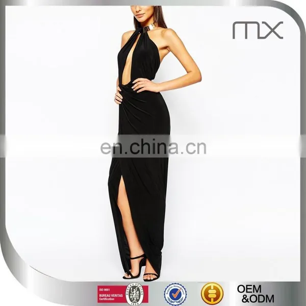 Club Fishtail Maxi Dres Full Length Party Dress Female Sexy Night Dress Sexy Spandex Club Dress With Metal Necklace photo-4