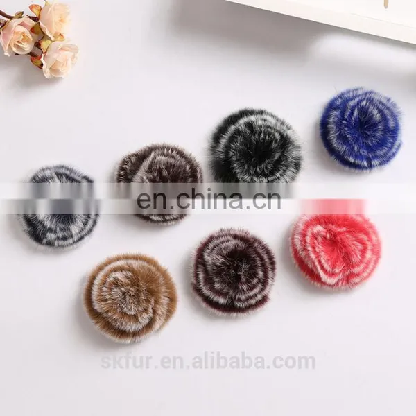 Factory Wholesale Customizable Rabbit or Rex Rabbit Fur Flowers