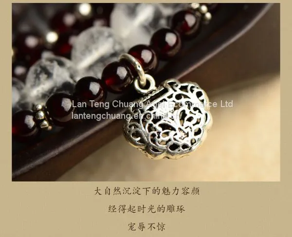 Wine Red Garnet Bracelet 4 Natural Crystal Jewelry Jewelry Beads Japan Original Individual Year of Fate on Hand photo-3