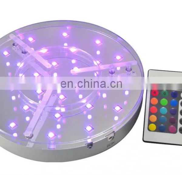 6 Inch Crystal 7 Colors Changed Led Light Base With Rechargeable Battery photo-5