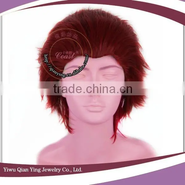 Cheap Red Short Fate Zero Rider Gilgamesh Synthetic Hair Cosplay Costume Wigs photo-2