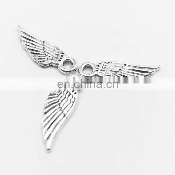 Good Price Zinc Alloy Metal Making Accessories Metal Alphabet Wing Charm Pendant Jewelry