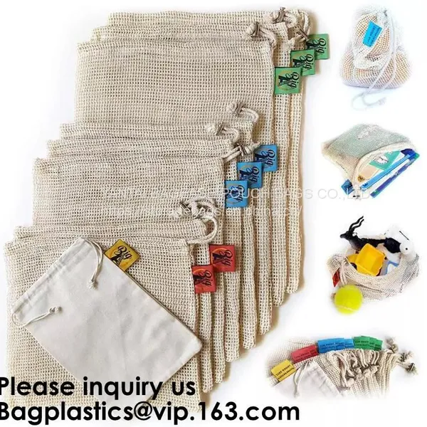 Organic Pure Cotton String Net Tote Shopping Bag With Long Handle Durable Washable Logo Customize Shopping Handbag Large photo-4