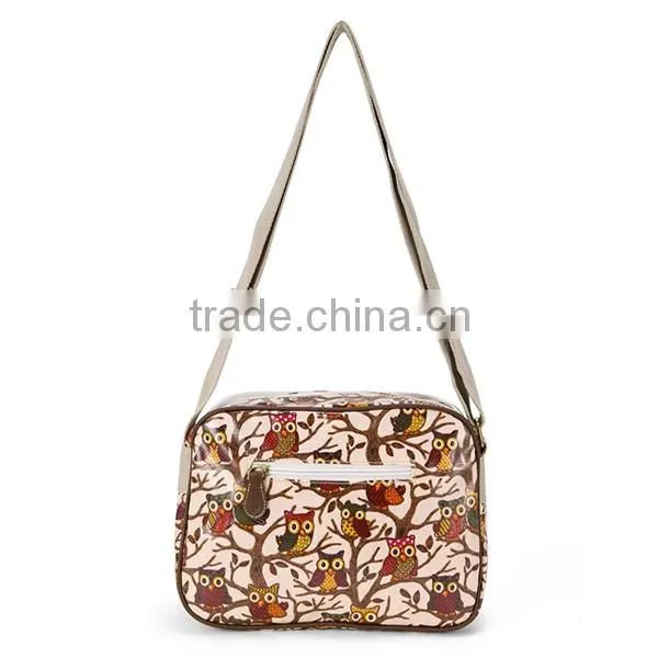 Fashion Owl Woman Shoulder Bag PVC Coated Canvas Woman Shoulder Bag photo-6