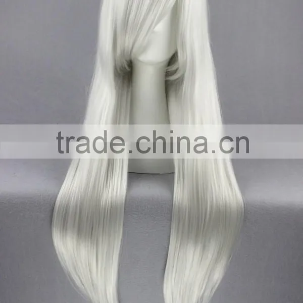 High Quality 80cm Long Straight FINAL FANTASY-Sephiroth Silvery White Synthetic Anime Wig Cosplay Hair Wig Party Wig photo-3