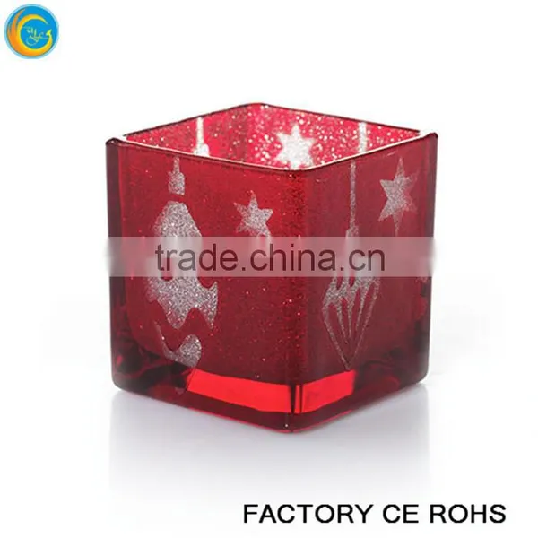 Christmas Red Glass Candle Jar Shades / Table Top Candelbra / Jar for Candles Wholesale Quality Choice photo-5
