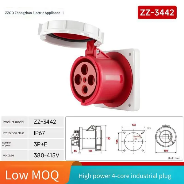 Zhongzhao Electrical Industrial Plug, 5-pin, 125a High Current, Outdoor Use, cb Certified, ce Certified photo-2