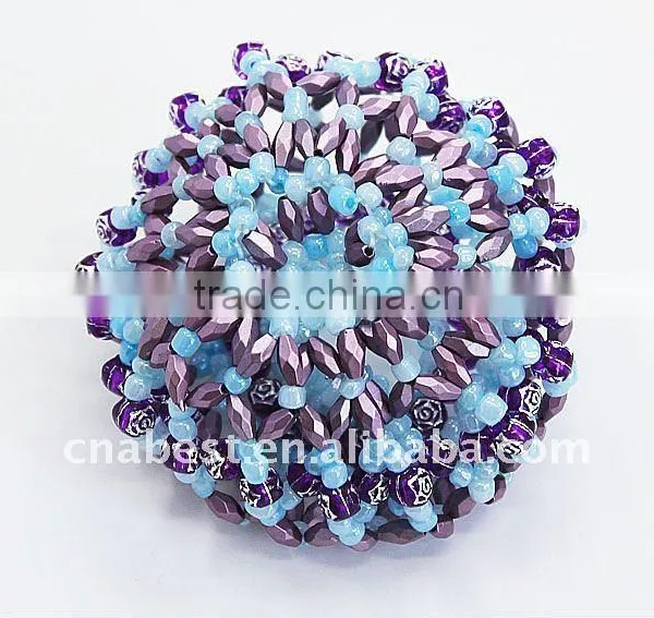 Scrunchies With Blue and Purple Beads,hairband