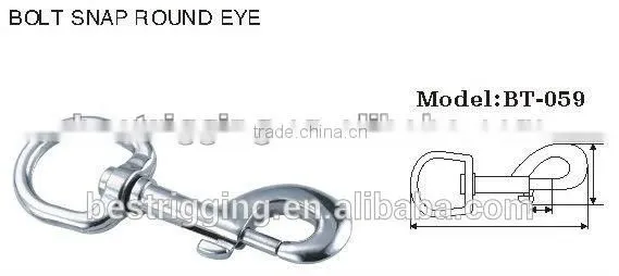 China Supplier Sale Rigging Svivel Round Eye Snap Hook Swivel Spring Bolt Snap Hook Nose Ring in Carabiner Manufacturer photo-3