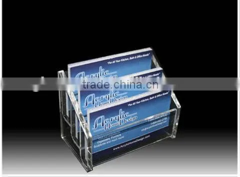 Desktop Acrylic Business Card Holder Plexiglass Paper Notes Organizer photo-4
