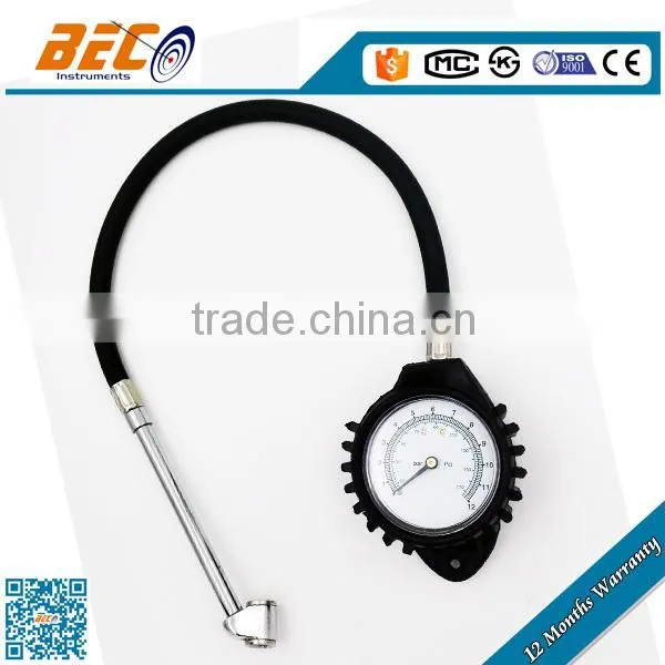 (YTS-60A) 60mm large dial with hose type direct reading low pressure car tire use rpm gauge auto meter manometer
