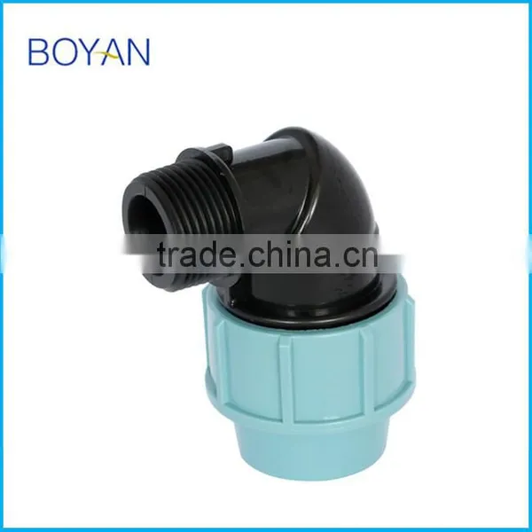 BOYAN Zhejiang Taizhou Light Blue Plastic Pipe Fitting PP Compression Male Elbow photo-2