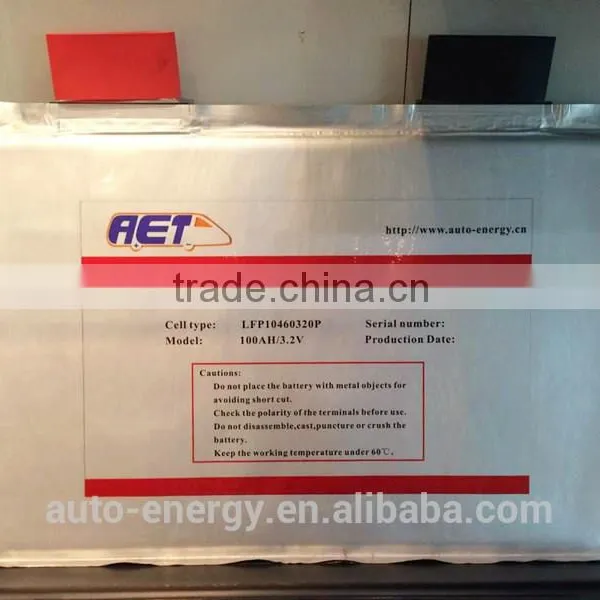 High Capacity Li-ion Type Lifepo4 Battery 3.2V100AH Lithium Ion Car Battery