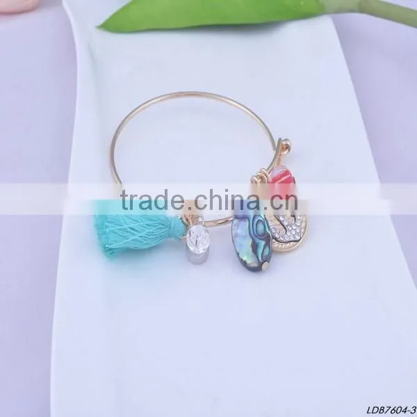 Multi Charms DIY Adjustable Stretch Bangle Bracelet Gold Bracelet photo-3
